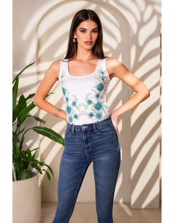 Laura top -  virágok