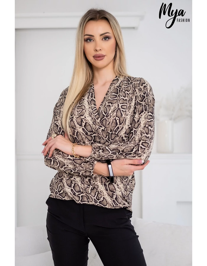 Kamill átlapolt blúz - kígyó