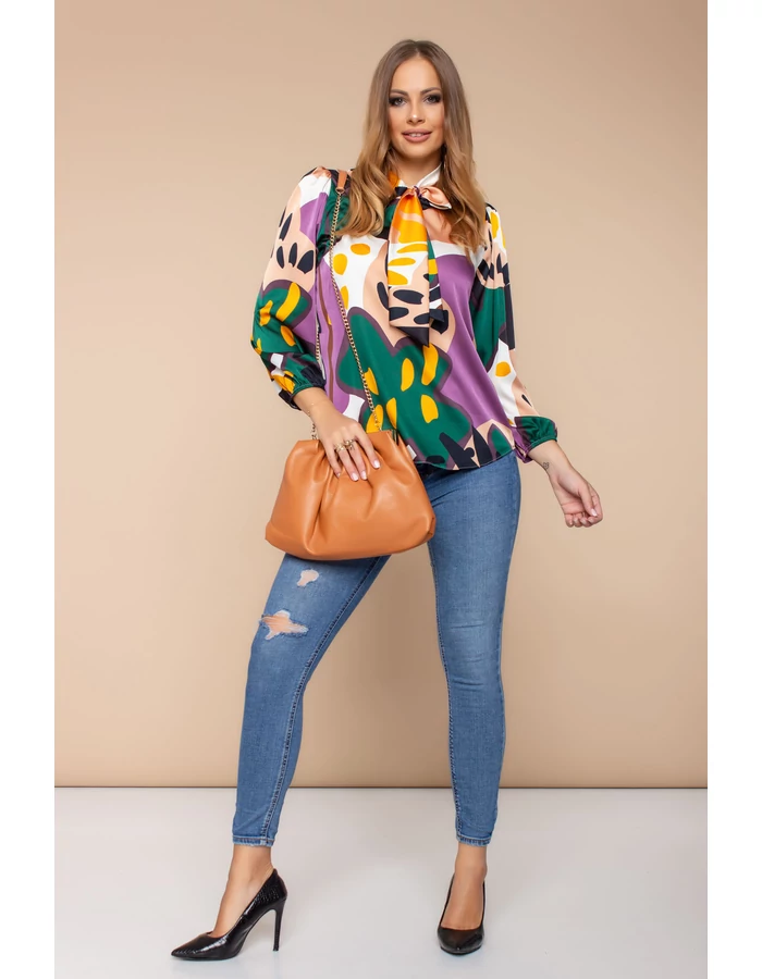 Ella blúz - absztrakt színes