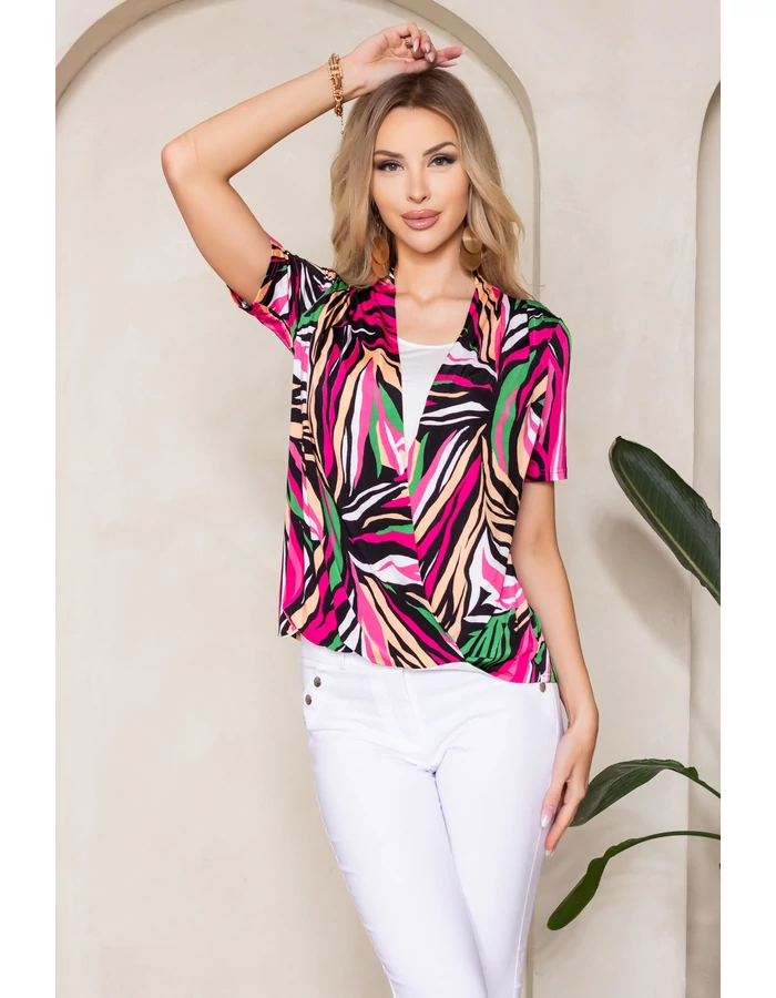 Noémi póló - pink/zöld/fekete