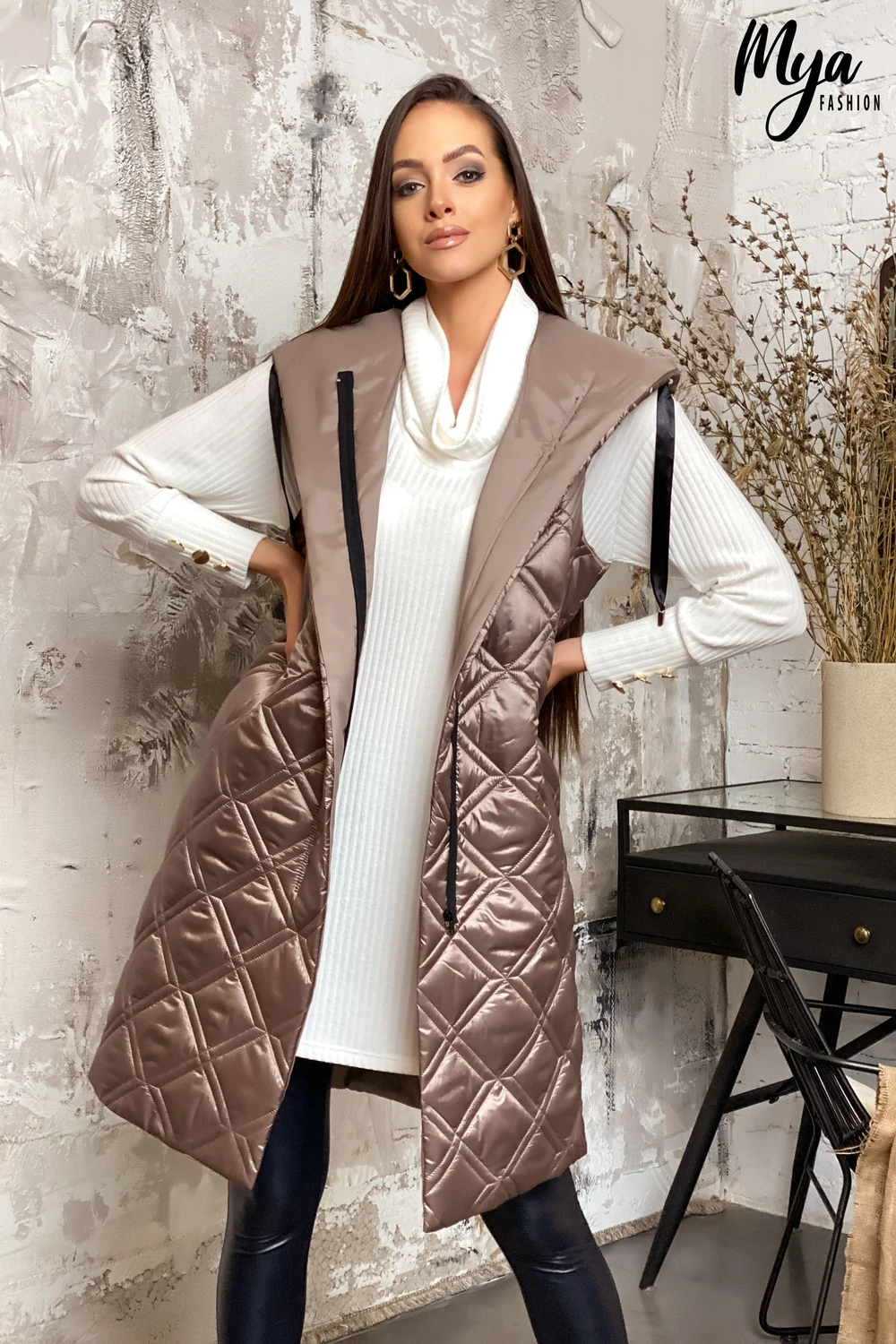 Vancouver mellény - fényes capuccino Vancouver mellény - fényes capuccino