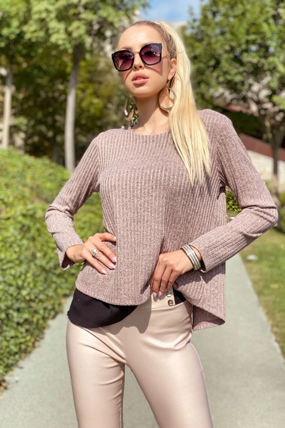 Letti masnis pulóver - mályva