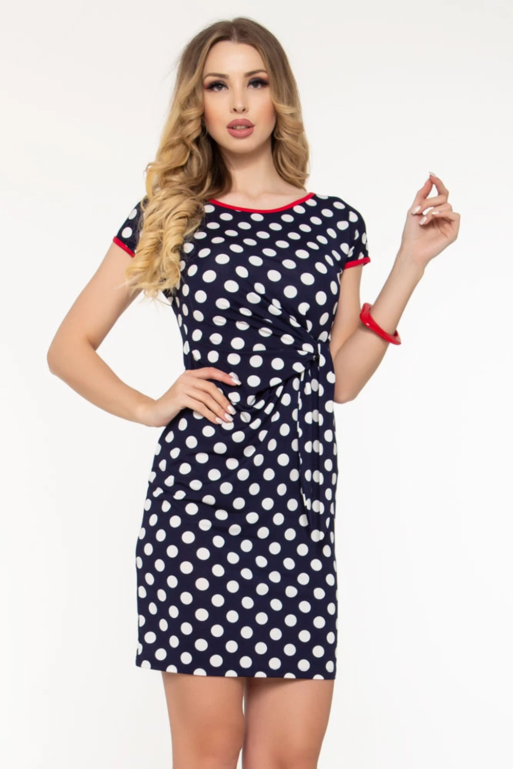 Tessza ruha - kék alapon fehér pöttyös