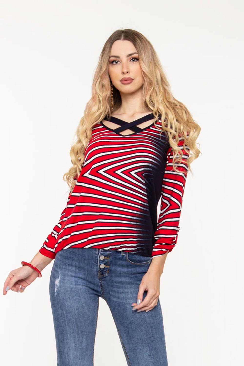 Phoebe tunika - piros csíkos Phoebe tunika - piros csíkos