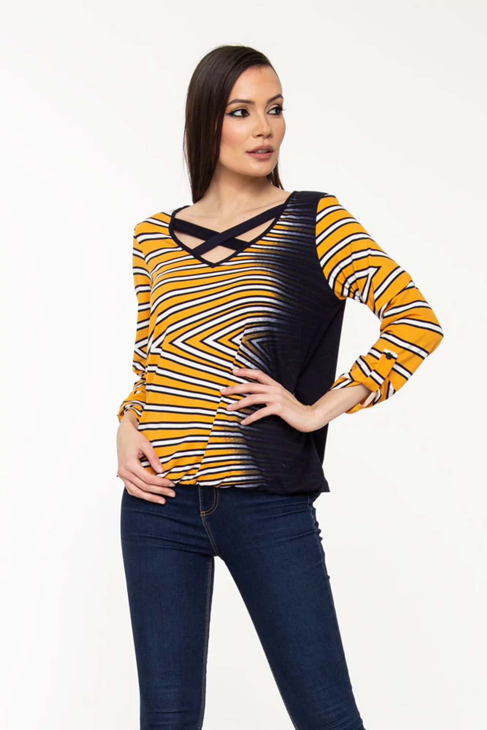 Phoebe tunika - sárga csíkos Phoebe tunika - sárga csíkos