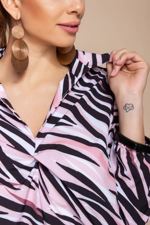 Angéla blúz- rózsaszín zebra