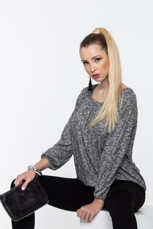 Trixi gumisnyakú blúz - szürke