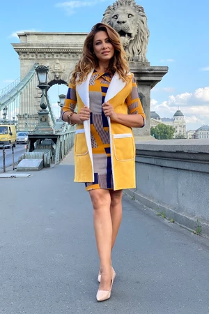 Frida mellény - Sáfrány sárga/fehér szőr Frida mellény - Sáfrány sárga/fehér szőr