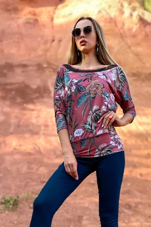 Britta tunika - fáradt rózsaszín alapon mintás Britta tunika - fáradt rózsaszín alapon mintás